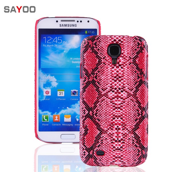 Кожаная накладка SAYOO Snake series для Samsung i9500 Galaxy S4 (Розовый) - ITMag