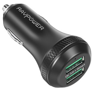RAVPower Qualcomm Quick Charge 3.0 36W Dual USB Car Charger (RP-VC007) - ITMag