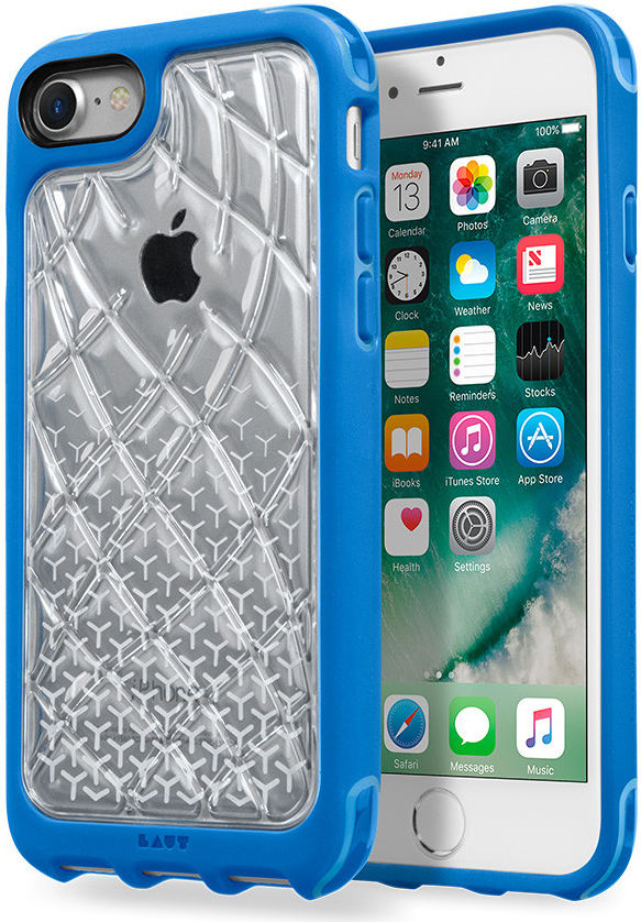 Защищенный чехол-накладка LAUT R1 для iPhone 7 (Transparent/Blue) (LAUT_IP7_R1_SK) - ITMag