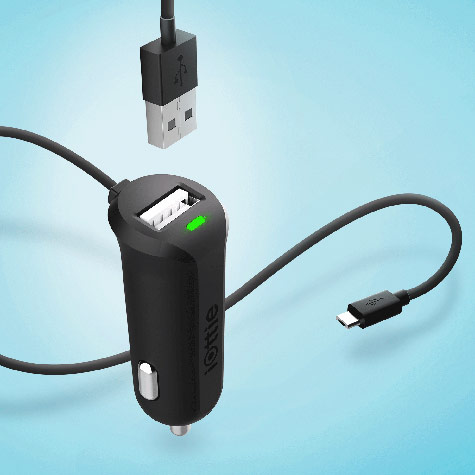 iOttie RapidVolt Mini Car Charger with Micro USB Cable (4.8A, 1USB) Black (CHCRIO102) - ITMag