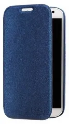Кожаный чехол (книжка) ROCK Big City для Samsung i9500 Galaxy S4 (Синий / Dark Blue)
