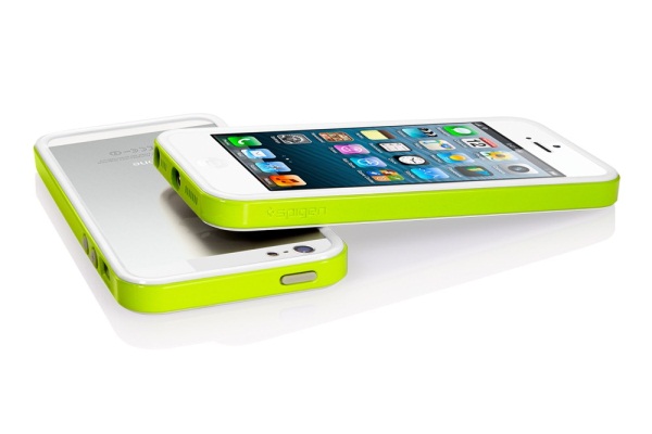 Бампер SGP Neo Hybrid EX Slim Snow Series для Apple iPhone 5/5S (+ пленка) (Лайм / Lime) - ITMag