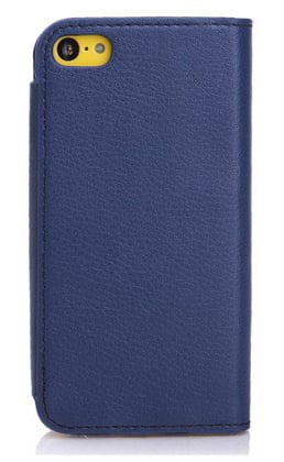Кожаный чехол Nuoku Grace (книжка) для Apple iPhone 5/5S/5C (+ пленка) (Синий) - ITMag