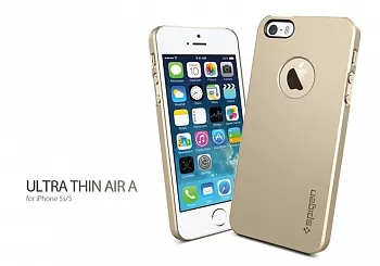 Пластиковая накладка SGP iPhone 5S/5 Case Ultra Thin Air A Series Champagne Gold (SGP10607) - ITMag