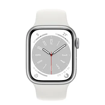 Apple Watch Series 8 GPS 41mm Silver Aluminum Case with White S. Band M/L (MP6M3) - ITMag