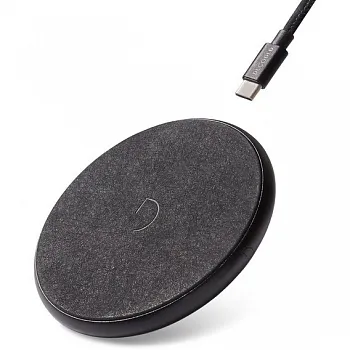 Зарядное устройство Decoded Wireless Fast Charger Leather Pad 10W Black Metal/Black (D8WC1BK) - ITMag