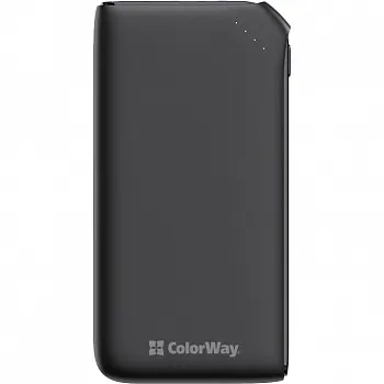 ColorWay 10000 mAh Soft touch USB QC3.0 + USB-C Power Delivery 18W (CW-PB100LPE3BK-PD) - ITMag