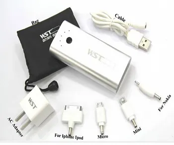 Внешняя батарея Power Bank WST Apple/Samsung/HTC/Motorola/Nokia 5600mAh (silver) - ITMag