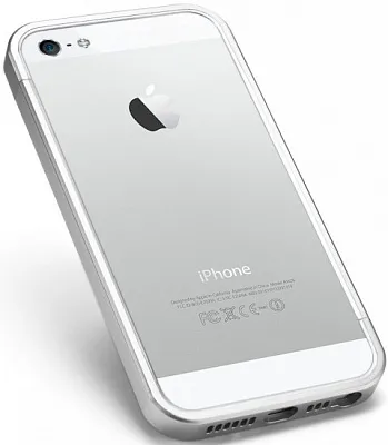 Бампер SGP Linear EX Slim Metal Series для Apple iPhone 5/5S (+ пленка) (Серебряный / Satin Silver) - ITMag