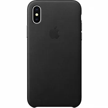 Apple iPhone X Leather Case - Black (MQTD2) - ITMag