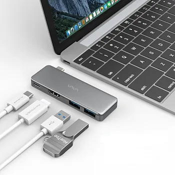 VAVA USB C Hub Adapter with 3.1 Power Delivery, HDMI Port, 2 USB 3.0 Ports for Type C Laptops (VA-UC003) - ITMag