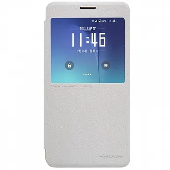 Кожаный чехол (книжка) Nillkin Sparkle Series для Samsung Galaxy Note 5 (Белый) - ITMag