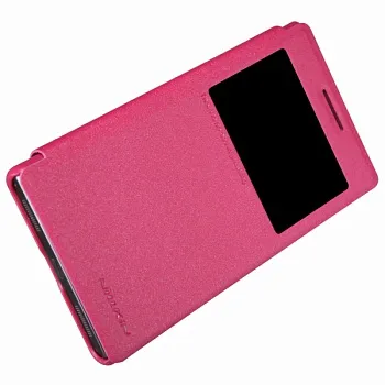 Кожаный чехол (книжка) Nillkin Sparkle Series для Lenovo P70 (Розовый) - ITMag