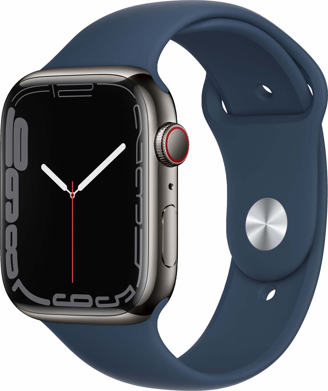 Apple Watch Series 7 GPS + Cellular 45mm Graphite S. Steel Case w. Abyss Blue S. Band (MKJH3) - ITMag