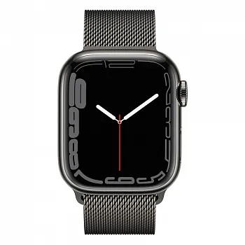 Apple Watch Series 7 GPS + Cellular 45mm Graphite S. Steel Case w. Graphite Milanese Loop (MKJJ3) - ITMag
