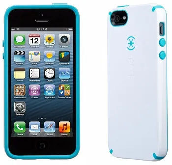 Чехол Speck Products CandyShell Case for iPhone 5/5s - White/Peacock Blue - ITMag