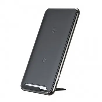 Baseus Three-coil Wireless Charging Pad (With desktop holder) Black (WXHSD-B01) - ITMag
