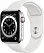 Apple Watch Series 6 GPS + Cellular 44mm Silver Stainless Steel Case w. White Sport B. (M07L3) - ITMag