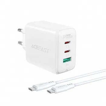 СЗУ Acefast A13 PD 65W (2 Type-C + USB) (white) - ITMag
