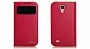 Кожаный чехол Nuoku Luxe series (книжка) для Samsung i9500 Galaxy S4 (+ пленка) (Розовый) - ITMag