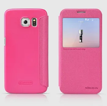 Кожаный чехол (книжка) Nillkin Sparkle Series для Samsung G920F Galaxy S6 (Розовый) - ITMag