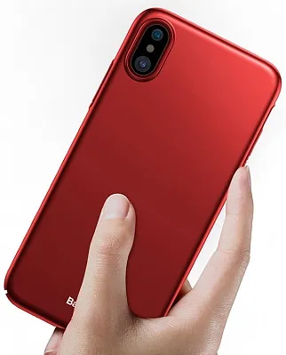 TPU чехол Baseus Thin Case (one color) для Apple iPhone X (5.8") (Красный) (WIAPIPHX-ZB09) - ITMag