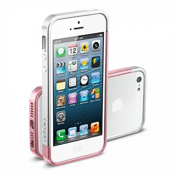 Бампер SGP Linear EX Slim Metal Series для Apple iPhone 5/5S (+ пленка) (Розовый / Metal Pink) - ITMag