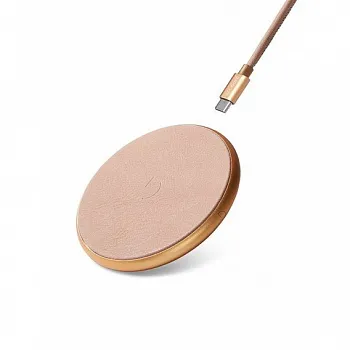 Зарядное устройство Decoded Wireless Fast Charger Leather Pad 10W Gold Metal/Rose (D9WC2GDRE) - ITMag