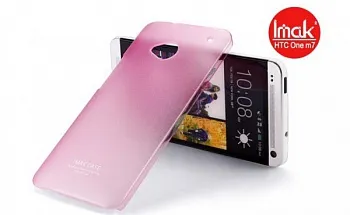 Пластиковая накладка IMAK 0,7 mm Color series для HTC One / M7 (Розовый) - ITMag