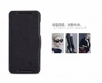 Кожаный чехол (книжка) Nillkin Fresh Series для HTC One mini / M4 (Черный) - ITMag