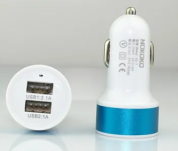 Автомобильное зарядное утройство EGGO 2 USB 2.1A White/Blue - ITMag