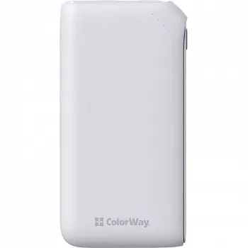 ColorWay 10000 mAh Soft touch USB QC3.0 + USB-C Power Delivery 18W (CW-PB100LPE3WT-PD) - ITMag