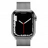 Apple Watch Series 7 GPS + Cellular 45mm Silver Stainless Steel Case with Silver Milanese Loop (MKJE3) - ITMag