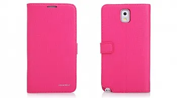 Кожаный чехол Nuoku Grace (книжка) для Samsung N9000 Galaxy Note 3 (+ пленка) (Розовый) - ITMag