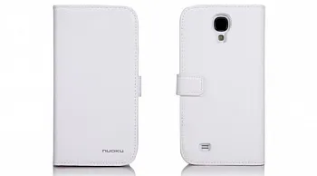 Кожаный чехол Nuoku (книжка) для Samsung i9500 Galaxy S4 (+ пленка) (Белый) - ITMag