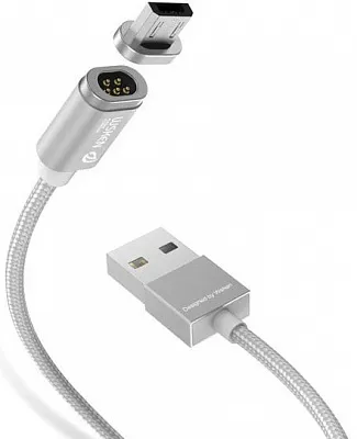 Wsken USB Cable to Lightning/microUSB Mini 2 Metal Magnetic with 2 plug 1m Silver - ITMag