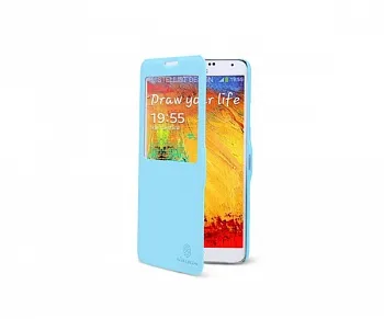 Кожаный чехол (книжка) Nillkin Fresh Series для Samsung N9000/N9002 Galaxy Note 3 (Голубой) - ITMag