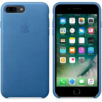 Apple iPhone 7 Plus Leather Case - Sea Blue MMYH2 - ITMag
