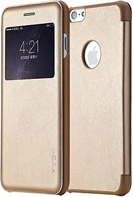Кожаный чехол (книжка) Rock Uni Series для Apple iPhone 6 Plus/6S Plus (5.5") (Золотой / Gold) - ITMag