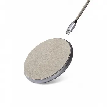 Зарядное устройство Decoded Wireless Fast Charger Leather Pad 10W Silver Metal/Grey (D9WC2SRGY) - ITMag