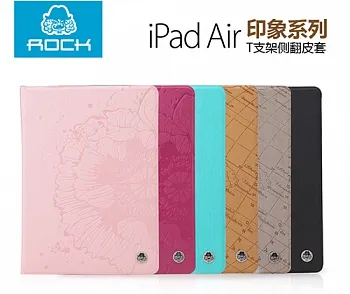 Кожаный чехол (книжка) ROCK Impres Series для Apple IPAD AIR (Розовый / Pink) - ITMag