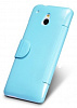 Кожаный чехол (книжка) Nillkin Fresh Series для HTC One mini / M4 (Голубой) - ITMag