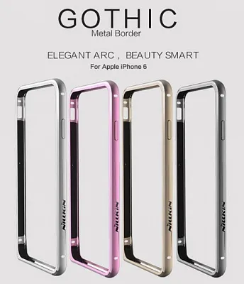 Металлический бампер Nillkin Gothic Series для Apple iPhone 6/6S (4.7") (Розовый) - ITMag