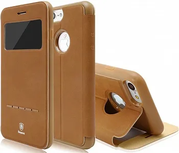Чехол Baseus Simple Series Leather Case iPhone 7 Brown (LTAPIPH7-SM08) - ITMag
