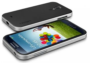 Чехол SGP Neo Hybrid Series для Samsung i9500 Galaxy S4 (+ наклейка на кнопку) (Серебряный / Satin S - ITMag