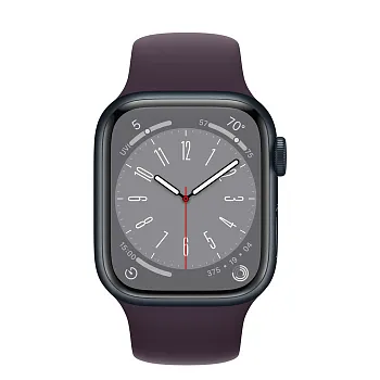 Apple Watch Series 8 GPS 41mm Midnight Aluminum Case w. Elderberry Sport Band M/L (MNPC3+MP773) - ITMag