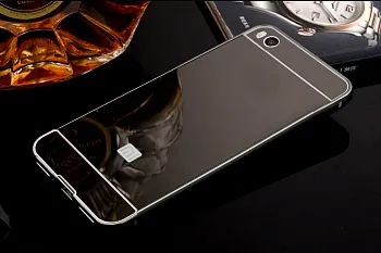 Металлический бампер с акриловой вставкой с зеркальным покрытием для Xiaomi Mi 5s (Черный) - ITMag