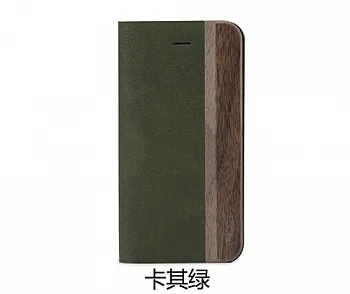 Кожаный чехол (книжка) ROCK Woody Series для Apple iPhone 5/5S (Зеленый / Khaki green) - ITMag