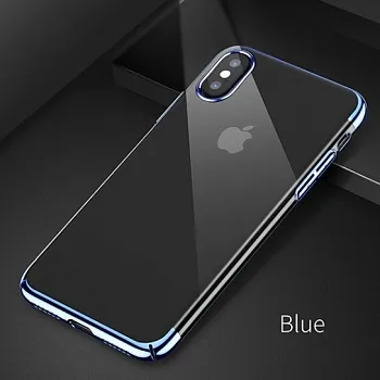 Пластиковая накладка Baseus Glitter Case Ultrathin для Apple iPhone X (5.8") (Синий) (WIAPIPHX-DW03) - ITMag