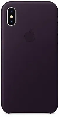 Apple iPhone X Leather Case - Dark Aubergine (MQTG2) - ITMag